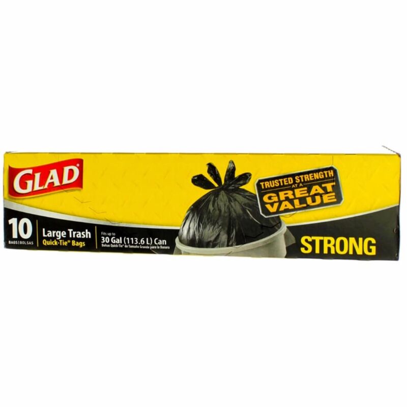 Glad Strong Quick-Tie Trash Bags, Large, 30 Gallon, 10 ct - Image 3