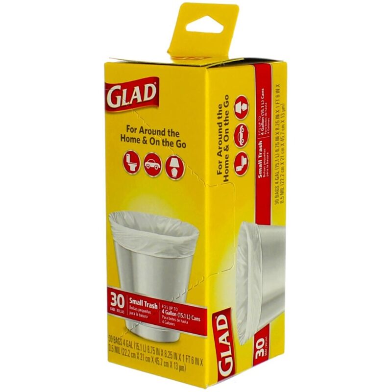 Glad Trash Bags, Twist-Tie, Small, 4 Gallon, 30 bags - Image 3