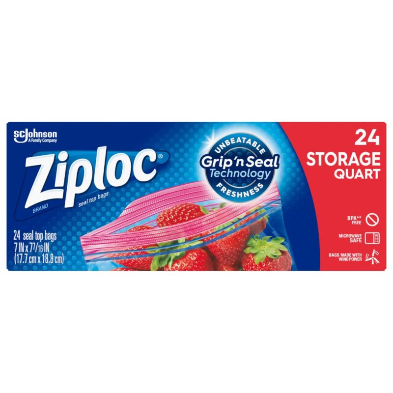 Ziploc Storage Bags, Quart, 24 bags - Image 6