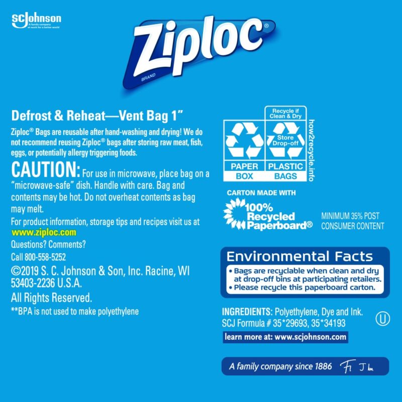 Ziploc Storage Bags, Quart, 24 bags - Image 2