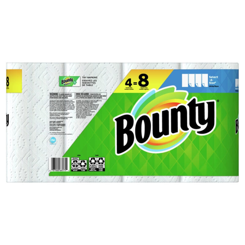 Bounty Paper Towels, Select-A-Size, Double Rolls, White, 2-Ply, 4 rolls - Image 2