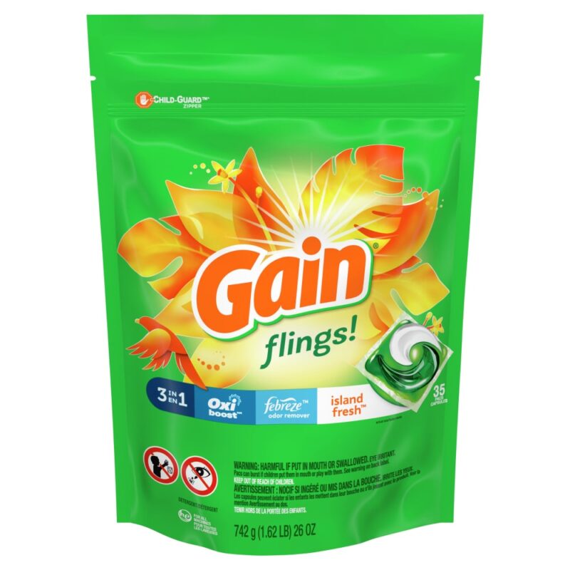 Gain Flings Island Fresh Laundry Detergent 35 Ct - Image 4