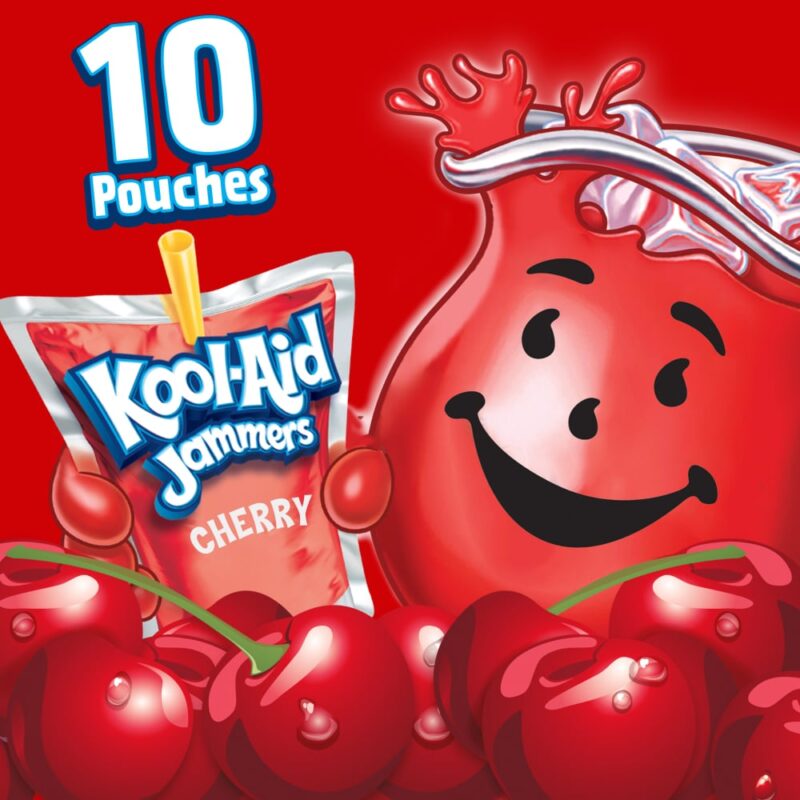 Kool Aid Jammers Cherry Kids Drink Juice Box Pouches - Image 3