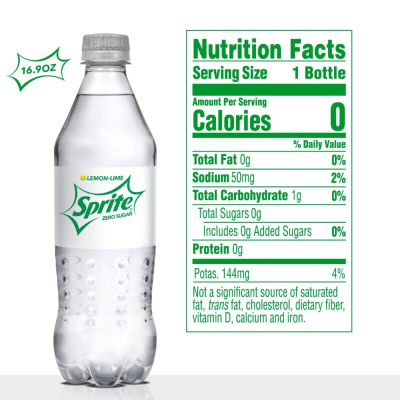 Sprite Zero Sugar Lemon Lime Diet Soda Pop Soft Drinks, 16.9 fl oz, 6 Pack - Image 2