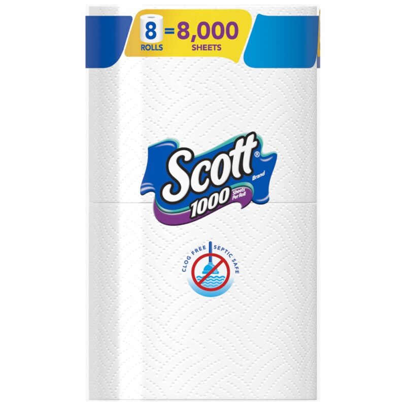 SCOTT Bathroom Tissue, Unscented, One-Ply, 8 rolls - Image 3