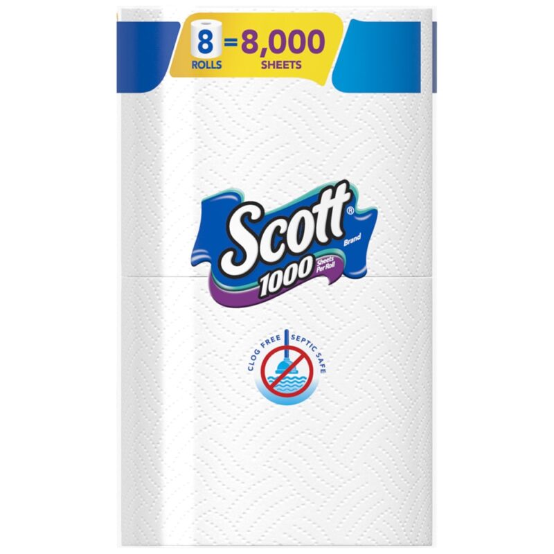 SCOTT Bathroom Tissue, Unscented, One-Ply, 8 rolls - Image 4