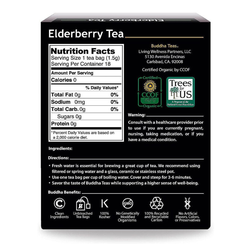 Buddha Teas Organic Elderberry Tea, 18 Tea Bags - Image 2