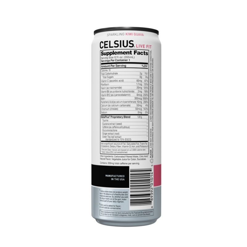 Celsius, Sparkling Kiwi Guava Dietary Supplement Energy Drink - Image 2