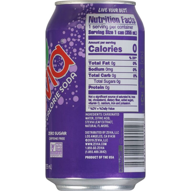 Zevia Soda Grape 6Pk - 72 Oz - Image 2