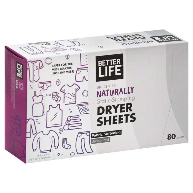 Better Life Naturally Dryer Sheets, Unscented - 80 Ct - Image 2