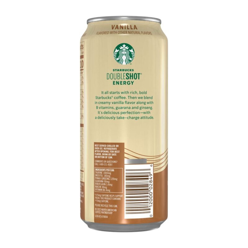 Starbucks Doubleshot Energy Vanilla Fortified Energy Coffee Drink, 15 Fl Oz - Image 2