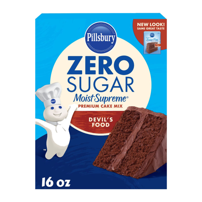 Pillsbury Zero Sugar Moist Supreme Devil's Food Premium Cake Mix, 16 Oz Box - Image 6