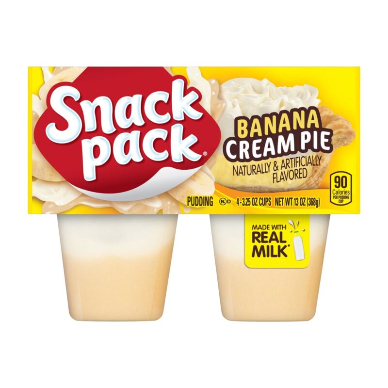 Snack Pack Banana Cream Pie Pudding Cups, 4 Count - Image 3