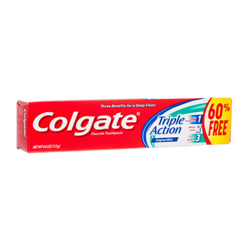 Colgate Toothpaste, Fluoride, Triple Action, Original Mint, 4 oz (113 g) - Image 2