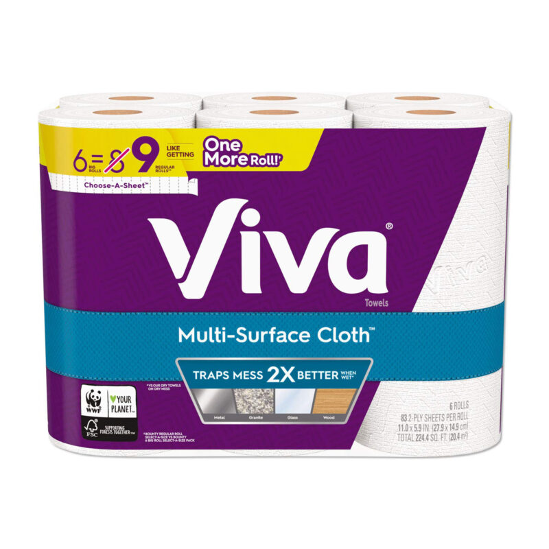 Viva Multi-Surface Cloth Choose-A-Sheet Big Roll Paper Towels (6 Big Roll) - Image 3