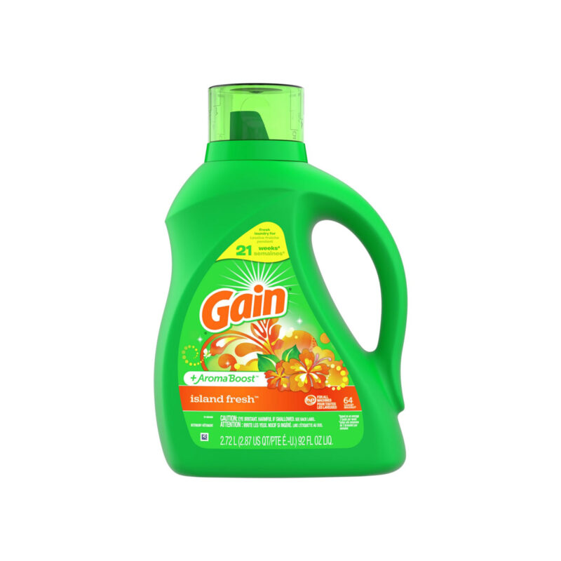 Gain + Aroma Boost Liquid Laundry Detergent, Island Fresh Scent, 64 Loads, 100 fl oz, HE Compatible  - Image 5