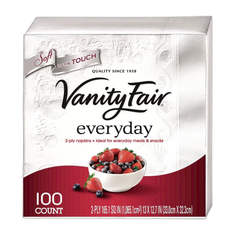 Vanity Fair Napkins, Casual, Everyday, 2-Ply, 100 napkins