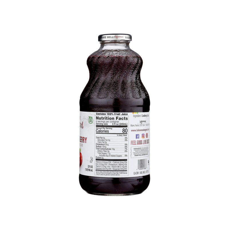 Lakewood Pure Cranberry Juice, 32 Fl Oz - Image 2