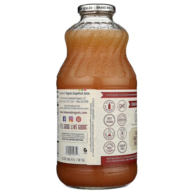 Lakewood Organic Pure Pink Grapefruit Juice, 32 Oz - Image 2