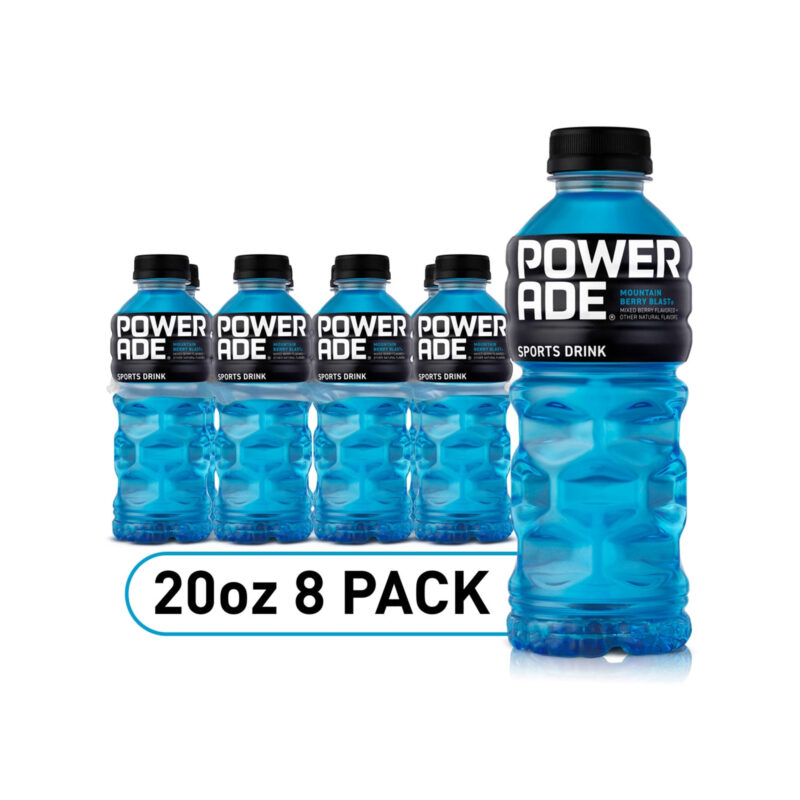 Powerade Electrolyte Enhanced Mountain Berry Blast Sport Drink, 20 fl oz, 8 Count Bottles - Image 6