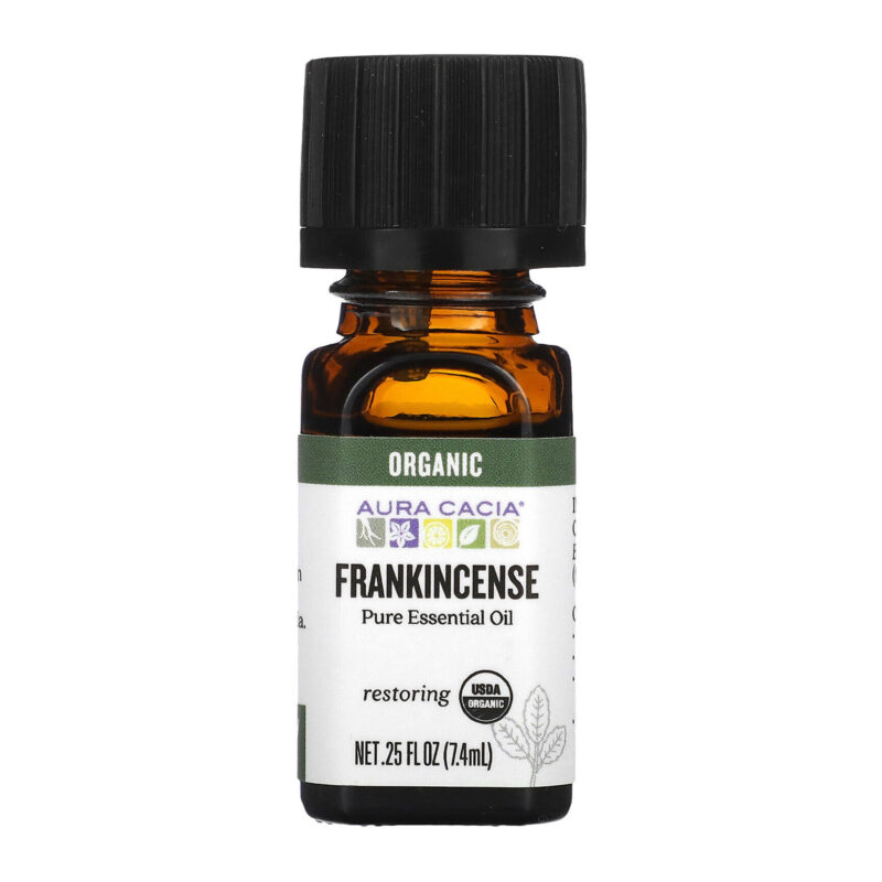 Aura Cacia, Pure Essential Oil, Organic Frankincense, 0.25 fl oz (7.4 ml) - Image 2