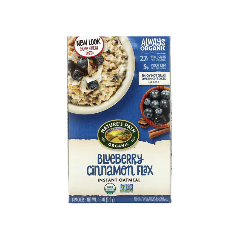 Nature's Path, Organic Instant Oatmeal, Blueberry Cinnamon Flax, 8 Packets, 11.3 Oz (320 g) - Image 4