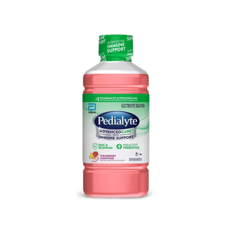 Pedialyte AdvancedCare Electrolyte Solution Strawberry Lemonade, 33.8 Fl Oz