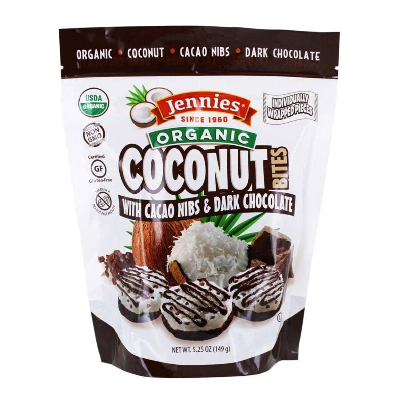 Jennies Organic Coconut Bites with Cacao Nibs & Dark Chocolate, 5.25 Oz - Image 3