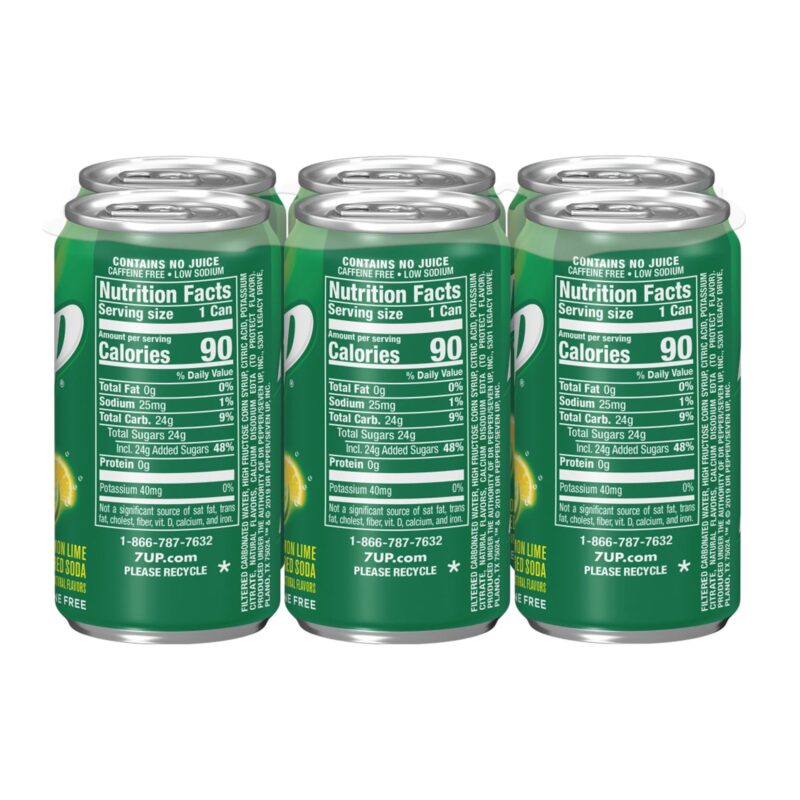 7 Up Lemon Lime Soda - 6pk/7.5 fl oz Cans - Image 2