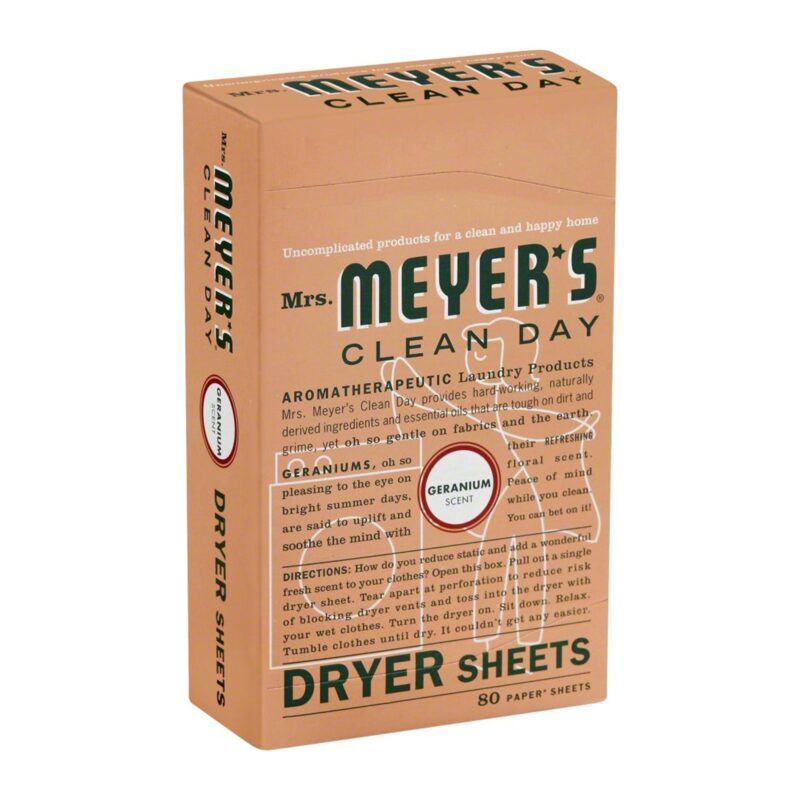 Mrs Meyers Dryer Sheets, Geranium Scent, 80 sheets - Image 2