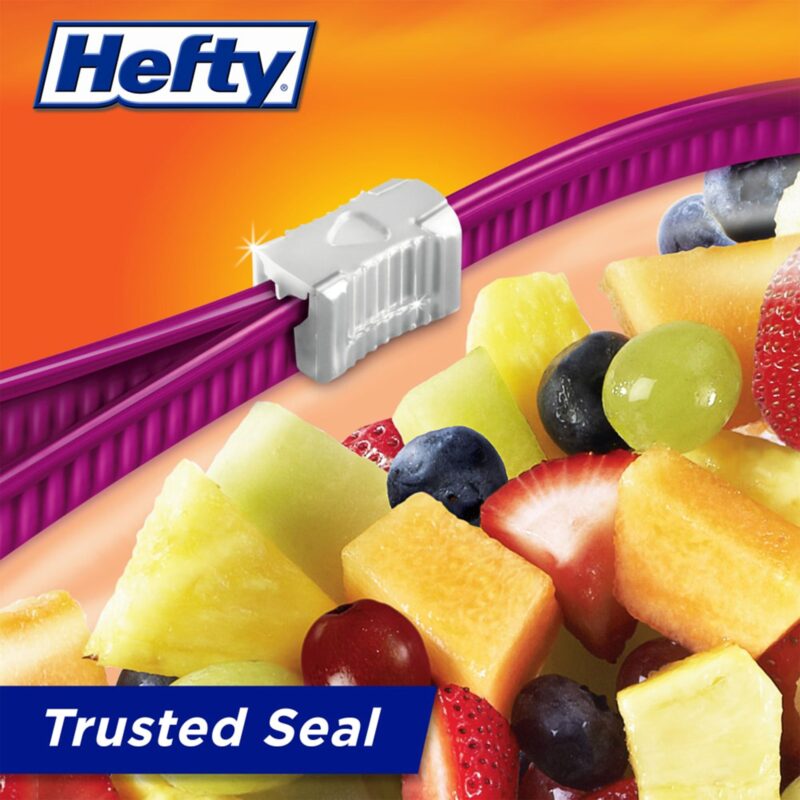 Hefty Slider Food Storage Bags, Quart Size, 1 Box of 20 Bags - Image 3