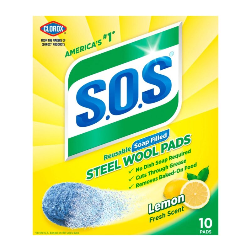 SOS Steel Wool Pads, Lemon Fresh Scent, 10 pads - Image 6