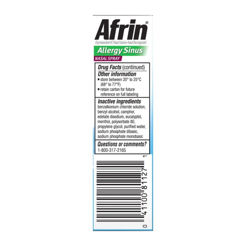 Afrin Nasal Spray, Allergy Sinus, 0.5 fl oz (15 ml) - Image 2