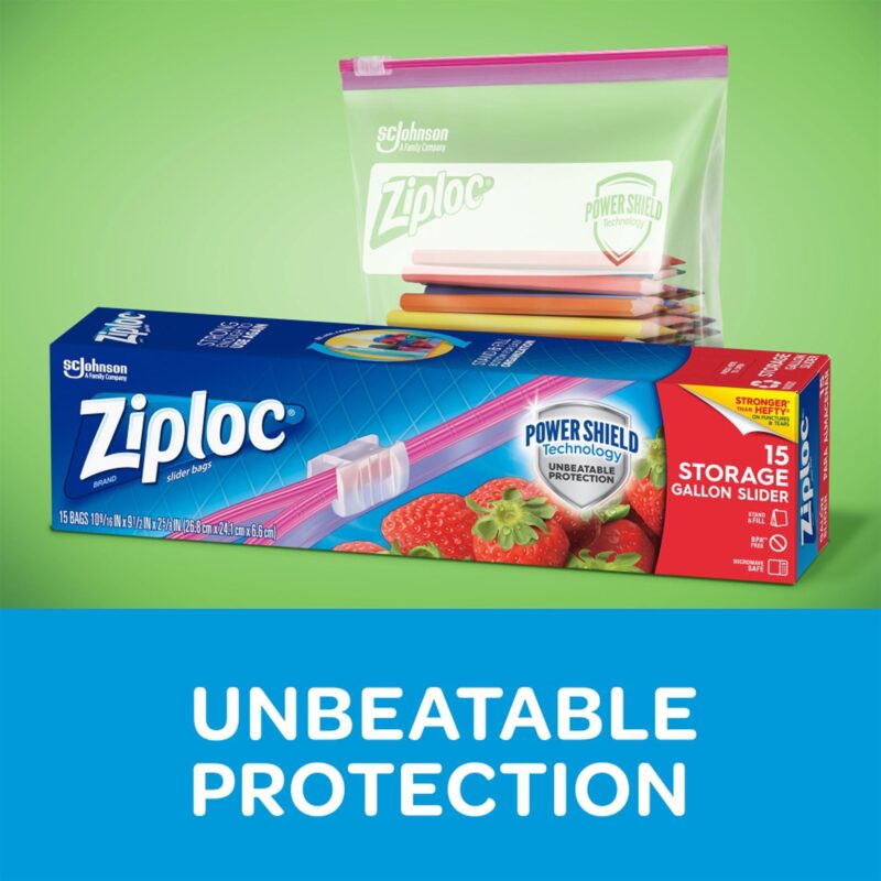 Ziploc Slider Bags, Storage, Gallon, 15 bags - Image 3