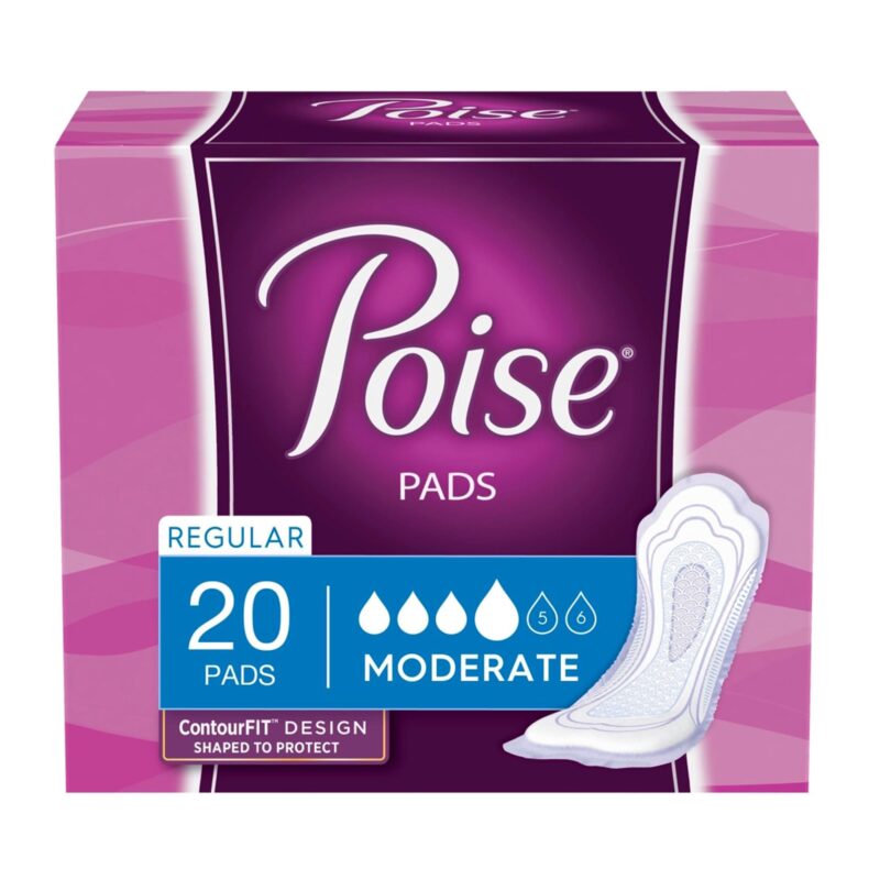 Poise Pads, Moderate, Regular Length, 20 pads