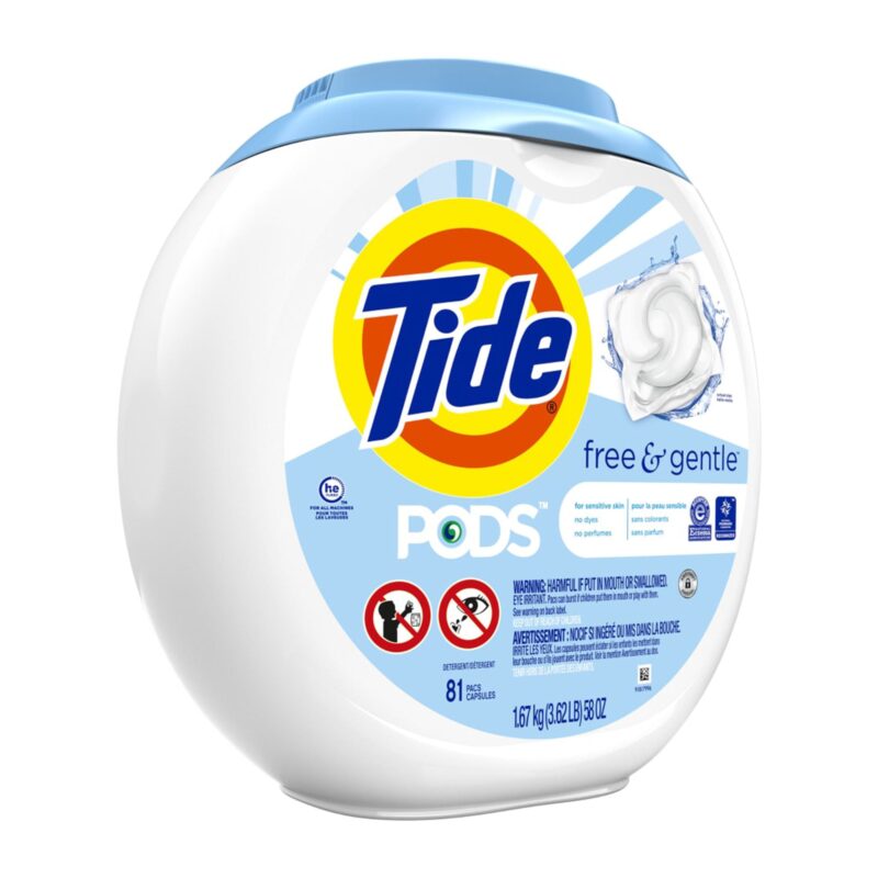 Tide Detergent, Free & Gentle, 81 pacs [1.67 kg (3.62 lb) 58 oz)] - Image 3