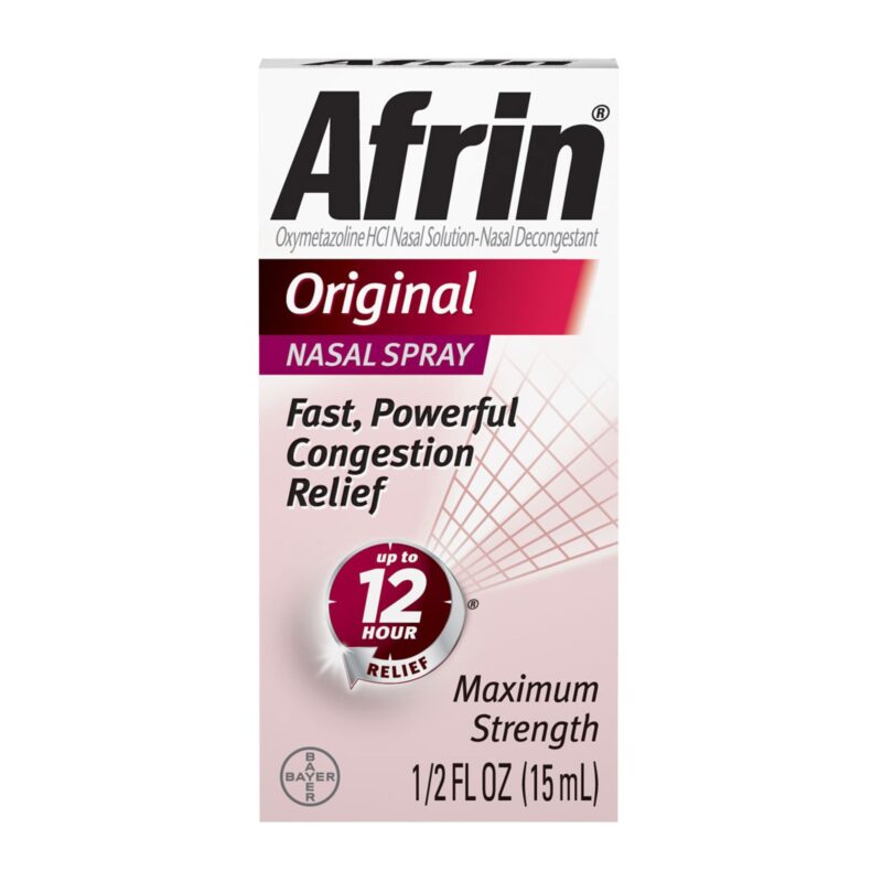 Afrin Nasal Decongestant, Maximum Strength, Nasal Spray, Original, 0.5 fl oz (15 ml) - Image 6