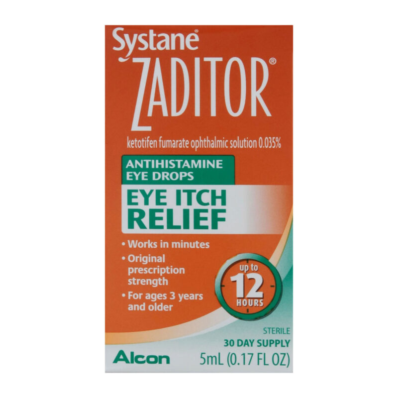 Zaditor Eye Drops, Antihistamine, Original Prescription Strength, Eye Itch Relief, 0.17 fl oz (5 ml)