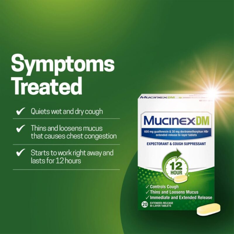 Mucinex Expectorant & Cough Suppressant, 12 Hour, Extended-Release Bi-Layer Tablets, 20 tablets - Image 3