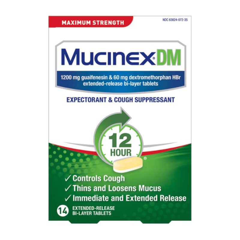 Mucinex Expectorant & Cough Suppressant, 12 Hour, Maximum Strength, Extended-Release Bi-Layer Tablets, 14 tablets - Image 6