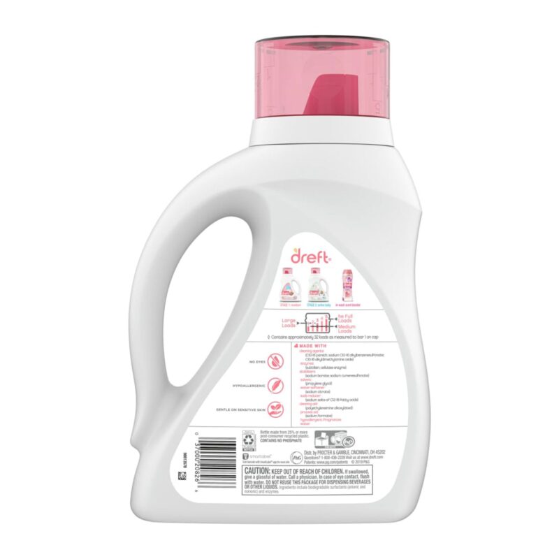 Dreft Detergent, Stage 1: Newborn, 50 fl oz (1.56 qt) 1.47 l - Image 2