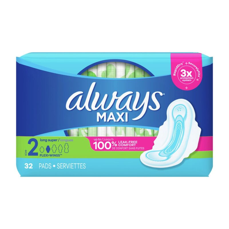 Always Pads, Maxi, Flexi-Wings, Long Super, Size 2, 32 pads - Image 4