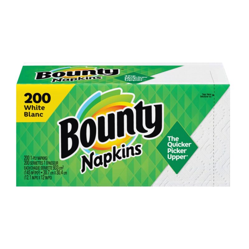 Bounty Napkins, White, 1-Ply, 200 napkins - Image 3