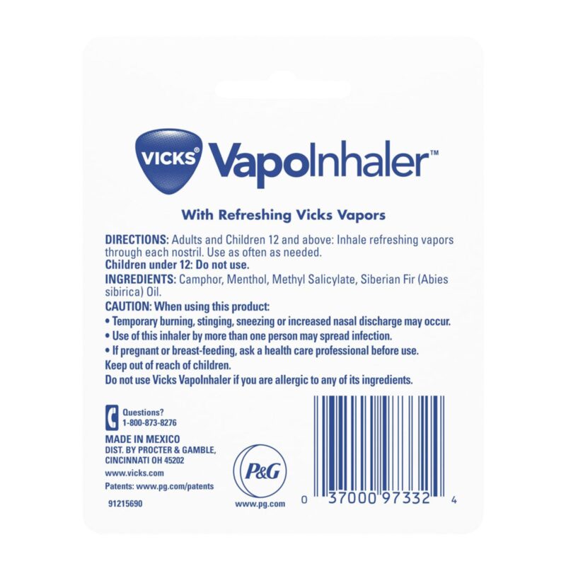 Vicks Vapo Inhaler, Non-Medicated, 1 stick - Image 2