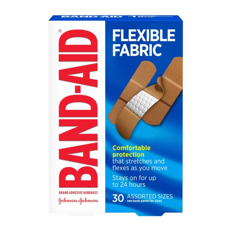 Band Aid Bandages, Adhesive, Flexible Fabric, Assorted Sizes, 30 bandages - Image 6