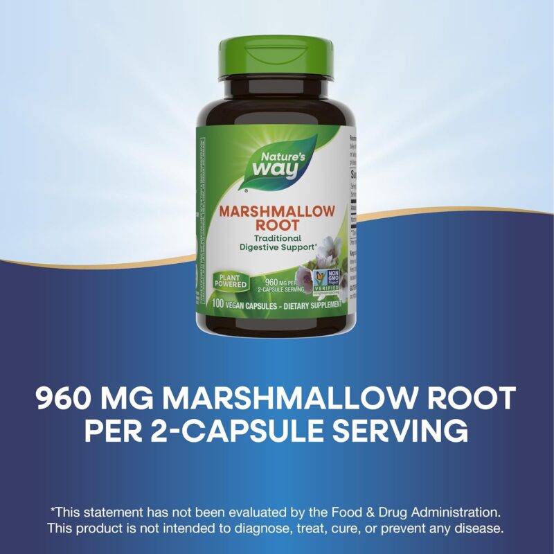 Nature's Way Marshmallow Root, 480 mg, Veg. Capsules, 100 capsules - Image 5