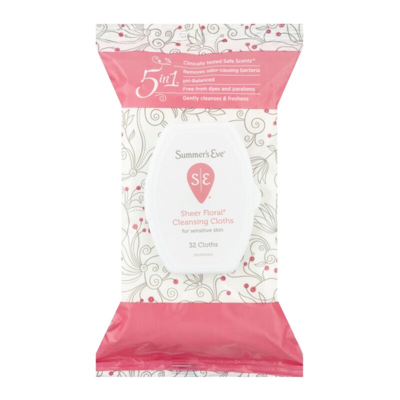 Summer's Eve Cleansing Cloths, for Sensitive Skin, Sheer Floral, 5 in 1, 32 cloths - Image 6