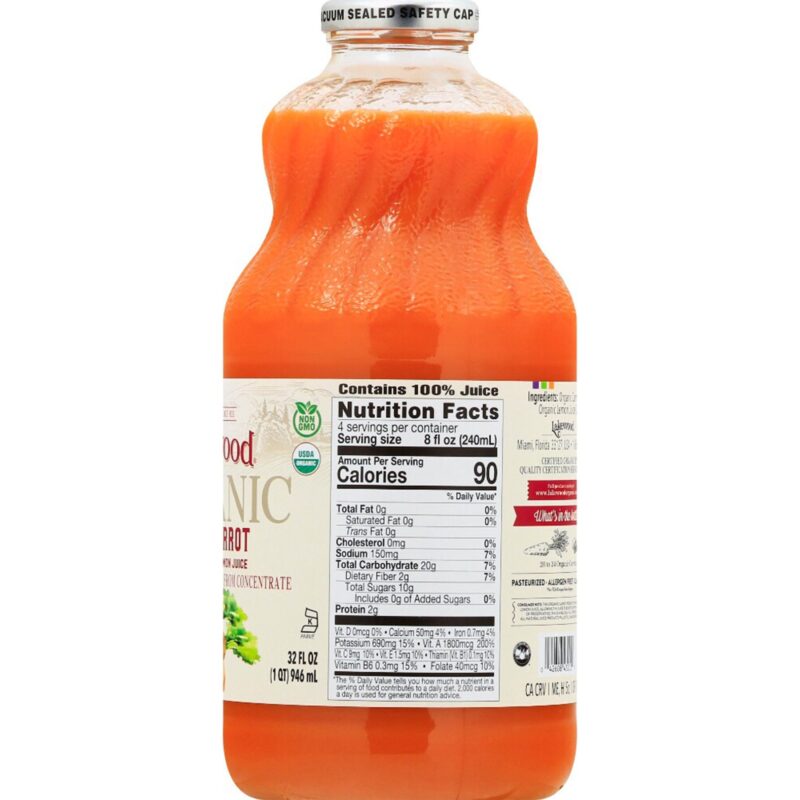 Lakewood Pressed Juice, Organic, Pure Carrot - Image 3