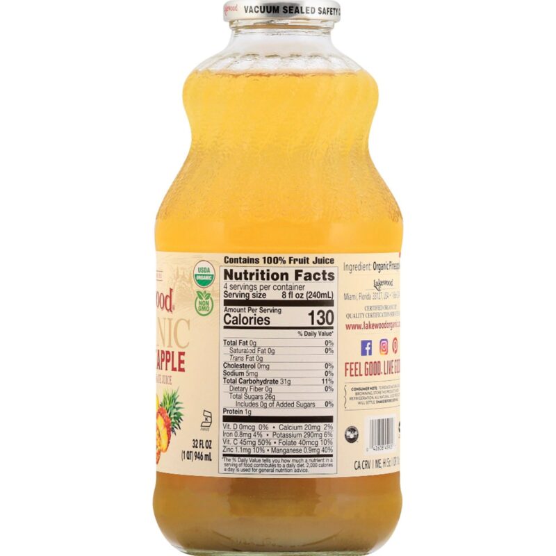 Lakewood Organic Pure Pineapple Juice - Image 2