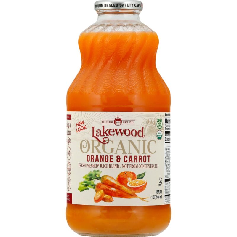 Lakewood, 100% Juice Blend Fresh Pressed Orange & Carrot 32 fl oz - Image 6